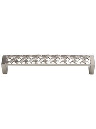 Lattice Cabinet Pull - 5 inch Center-to-Center in Polished Nickel.